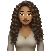 woman light brown skin long dark curly hair sticker