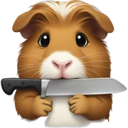 guinea pig holding a knife sticker