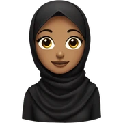 girl with black hijab and eyelashes sticker