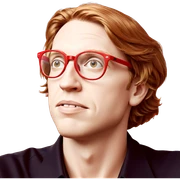 boy with red glasses portrait sticker
