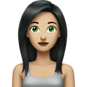 woman with green blue eyes and black hair  sticker