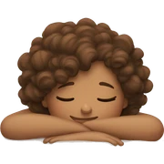 girl with brown curly hair sleeping  sticker