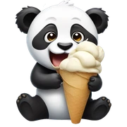 Panda eating ice cream sticker