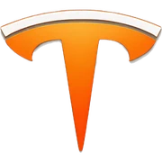 Tesla logo orange  sticker