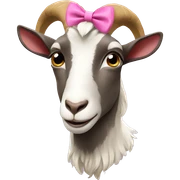 goat with coquette bow sticker