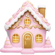 light pink and gold and white gingerbread house sticker