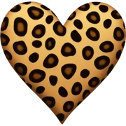 leopard print heart  sticker