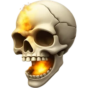 Exploding skeleton head sticker