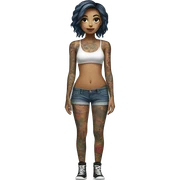 Full body Tattooed girl sticker
