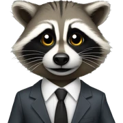 raccoon in suit sticker