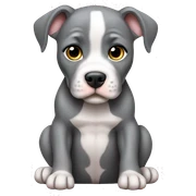 Gray Pitbull puppy sitting sticker