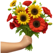 Bouquet sunflower and poppy  sticker