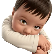 serene gaze of a boy sticker