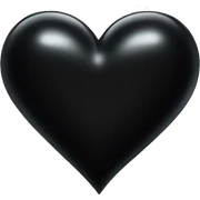 Black heart with shine sticker
