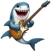Shark playing guitar sticker