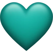Matte teal heart  sticker