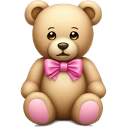 beige teddy bear with pink bow sticker