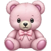 teddy bear with pastel pink bow sticker