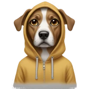 Dog wearing hoodie sticker