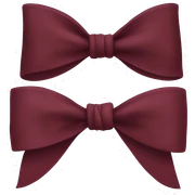 Burgundy coloured bow sticker
