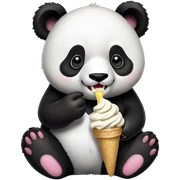 Panda eating ice cream sticker