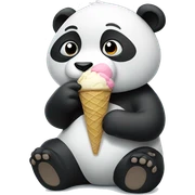 Panda eating ice cream sticker