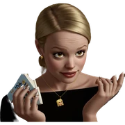 blonde girl with jewelry and book sticker