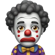 Sad clown sticker
