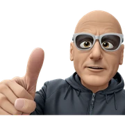 bald boy in black jacket sticker