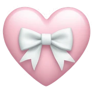 Pastel pink heart with white bow sticker
