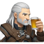 geralt drinking sticker