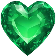 green crystal heart sticker