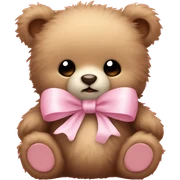 Fuzzy baby bear with light pink bow sticker