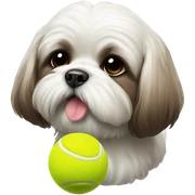 Shihzu with a tennis ball  sticker
