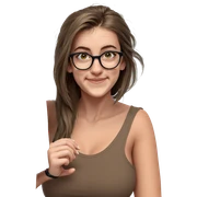smiling girl with glasses sticker