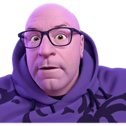 bald man with glasses portrait sticker