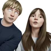 blonde and brown haired duo sticker