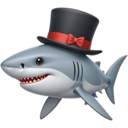 Shark with a top hat sticker