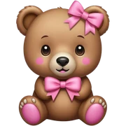 bear, pink bow sticker