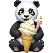 Panda eating ice cream sticker