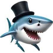 Shark with a top hat sticker