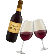 Wine cheers sticker