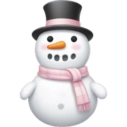 Cute white and light pink snowman sticker