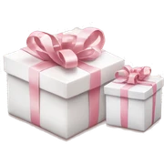 Light pink Christmas gifts under a white Christmas tree  sticker