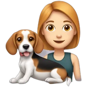 Beagle with human sticker