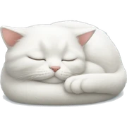 White cat sleeping sticker