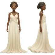 A delicate, ethereal figure of a young woman, dressed in a flowing, diaphanous gown that seems to be made of pure light.  sticker