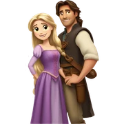 Rapunzel with Flynn rider sticker