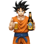 Son Goku avec une bière  sticker