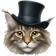 maine coon wearing a top hat sticker